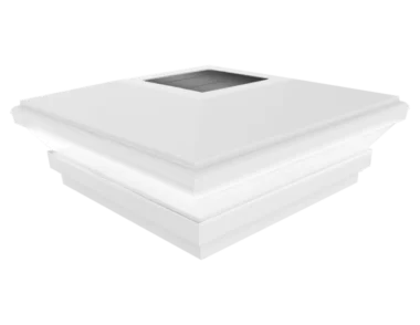 Solar vinyl fence post cap